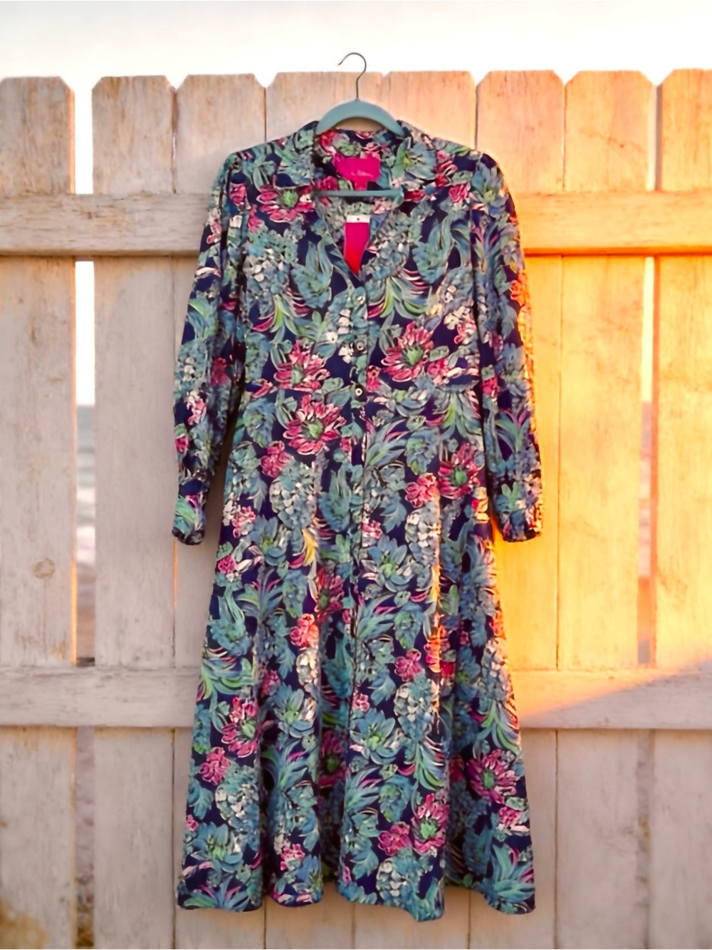 NWT Lilly Pulitzer Floral Long Sleeve Dress - Picture 9 of 9